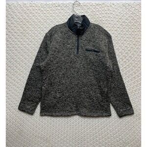Eddie Bauer Sweater Mens Medium Brown Knit Pullover Fleece Gorpcore Dadcore 1/4
